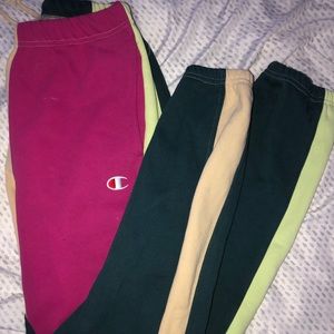 champion color block sweatpants